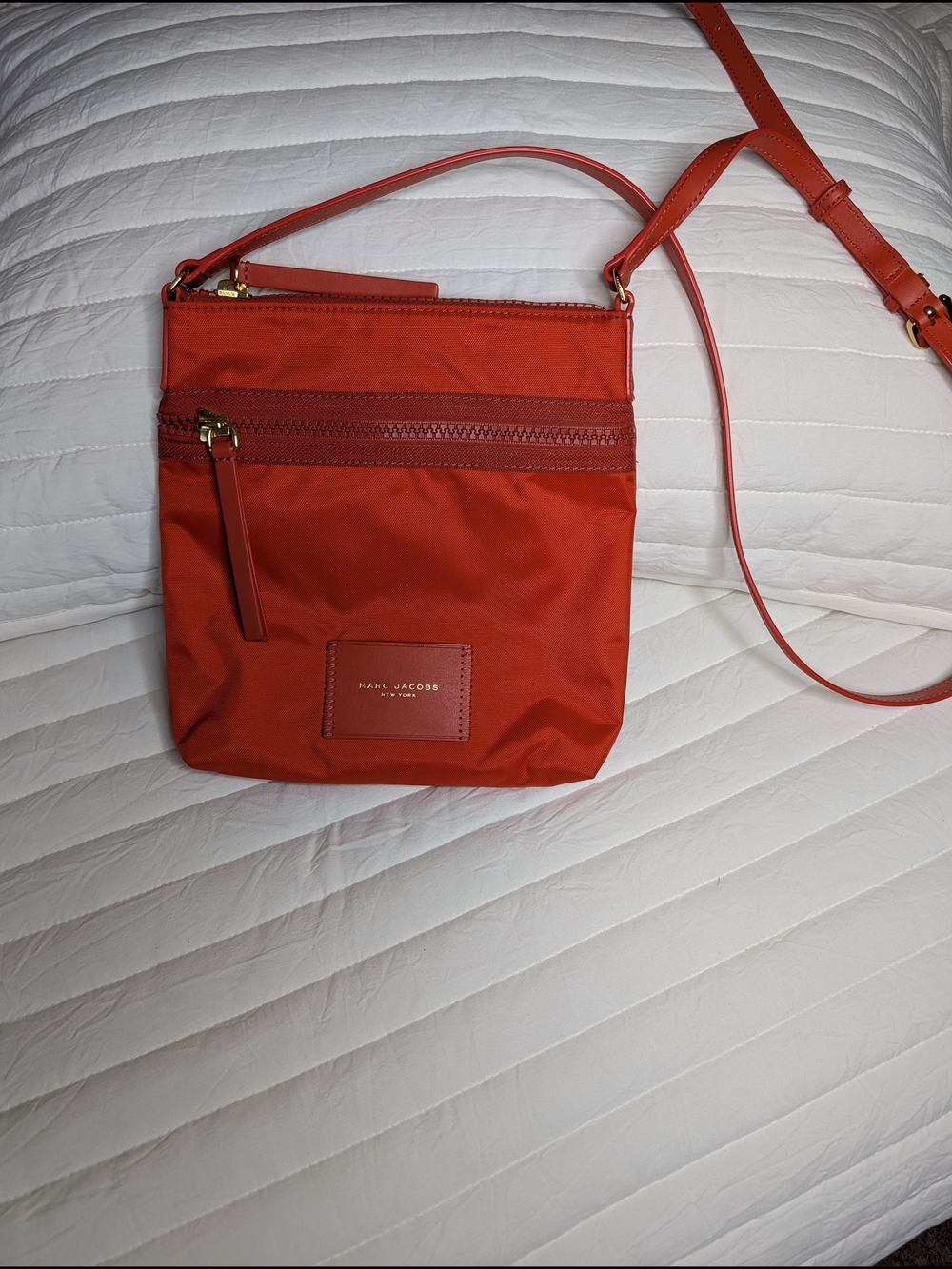 Marc Jacobs Orange-Red Nylon Crossbody Bag